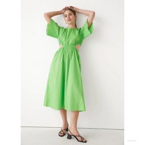 & Other Stories Cut Out Waist Midi Dress